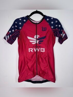 Wattie Ink Team RWB Women’s LG Red White Blue USA Cycling Jersey Full Zip